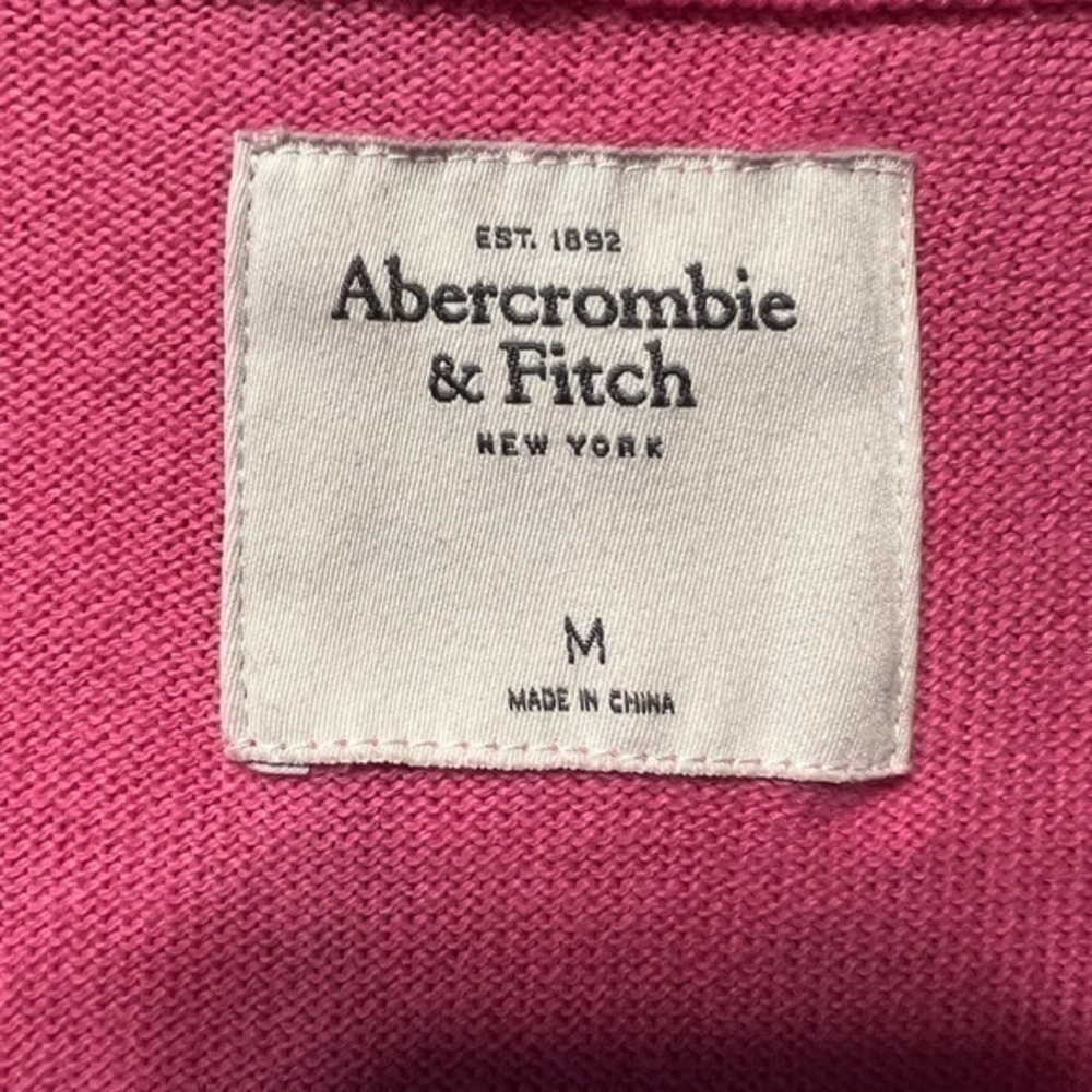 Abercrombie and Fitch v-neck sweater great preowned condition pink size M - Picture 3 of 6